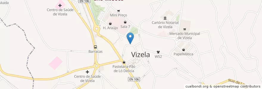 Mapa de ubicacion de BIC en 포르투갈, 노르트 지방, Braga, Ave, Vizela, Caldas De Vizela.