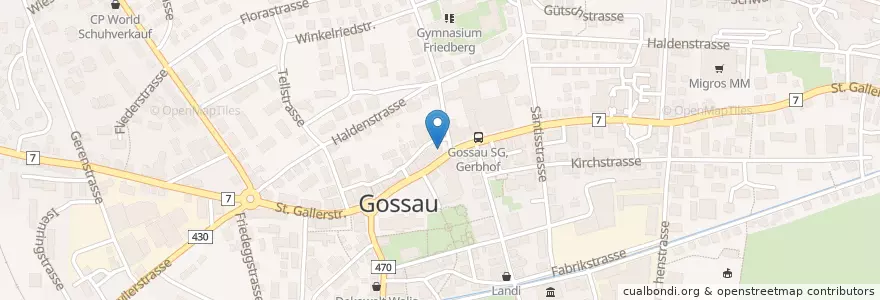 Mapa de ubicacion de UBS en İsviçre, Sankt Gallen, Wahlkreis St. Gallen, Gossau (Sg).