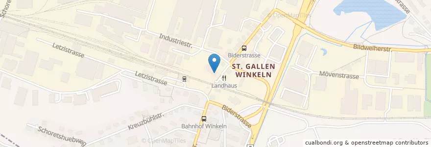 Mapa de ubicacion de Post Finance en Schweiz, Sankt Gallen, Wahlkreis St. Gallen, St. Gallen.