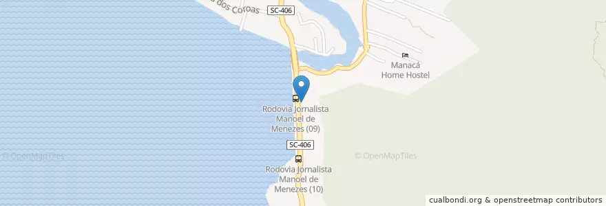 Mapa de ubicacion de Bistro Isadora Duncan en Brasil, Región Sur, Santa Catarina, Microrregião De Florianópolis, Região Geográfica Intermediária De Florianópolis, Florianópolis.