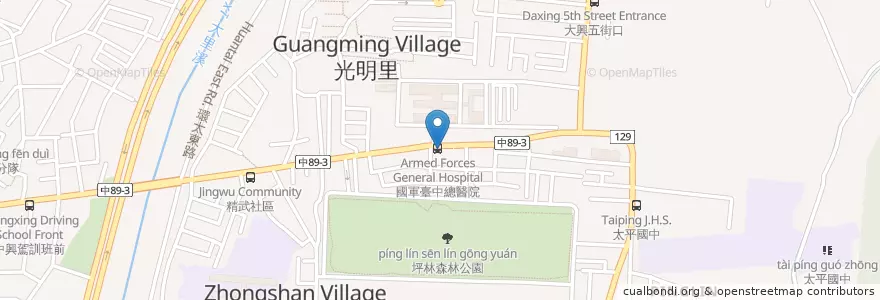 Mapa de ubicacion de 八方雲集 en Taiwan, 臺中市, 太平區.