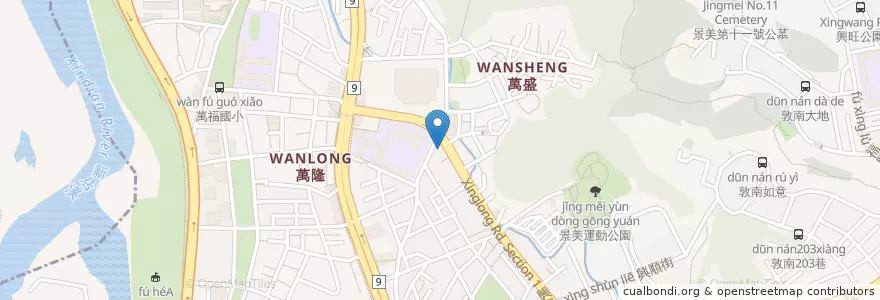 Mapa de ubicacion de 德威牙醫院所 en تايوان, تايبيه الجديدة, تايبيه, 文山區.