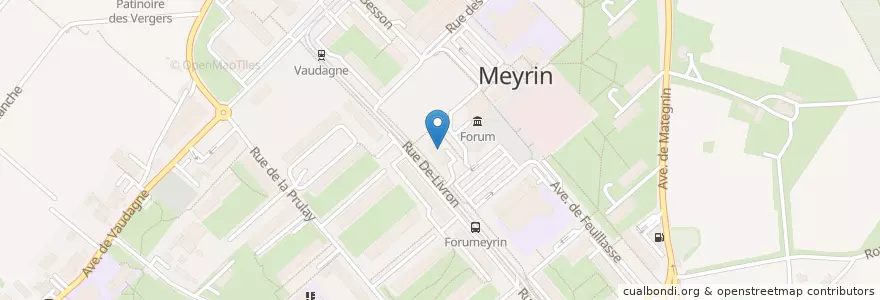 Mapa de ubicacion de Eglise Meyrin en Switzerland, Genève, Meyrin, Genève, Meyrin.