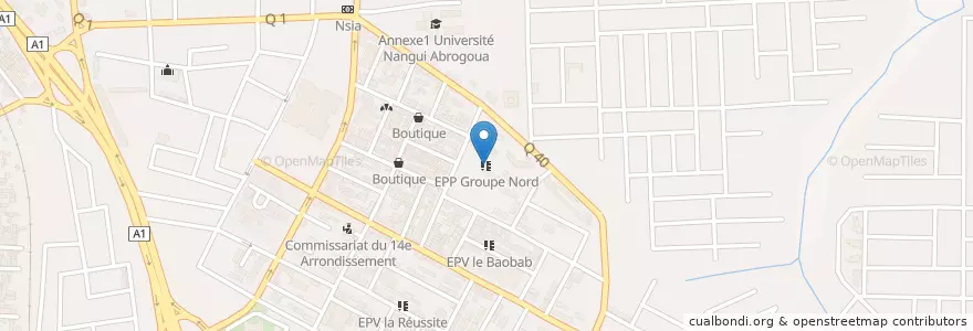 Mapa de ubicacion de EPP Groupe Nord en 科特迪瓦, 阿比让, Abobo.