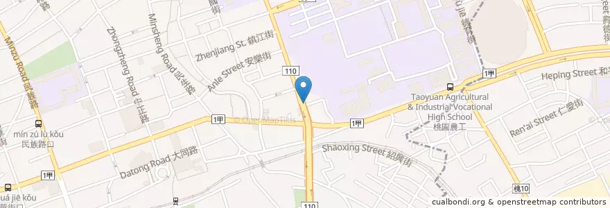 Mapa de ubicacion de 18號廚房 en 臺灣, 桃園市, 桃園區.