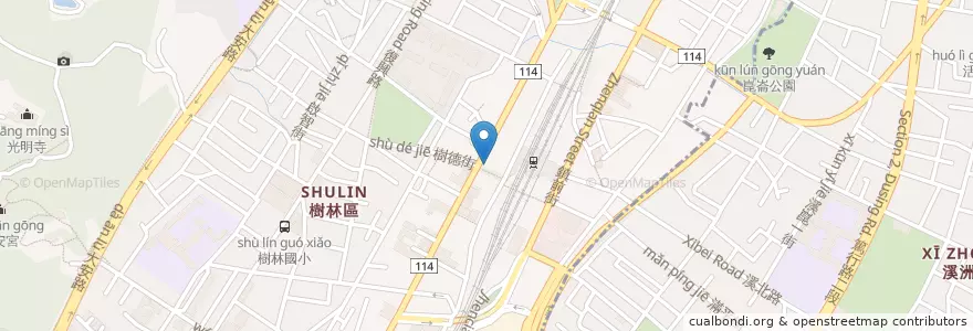 Mapa de ubicacion de 台南鍋燒意麵 en Taiwán, Nuevo Taipéi, 樹林區.