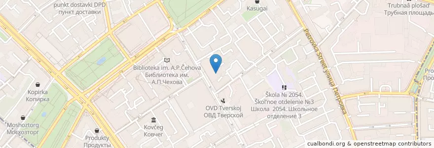 Mapa de ubicacion de Kot шрёdiнгера en Rusland, Centraal Federaal District, Moskou, Центральный Административный Округ, Тверской Район.