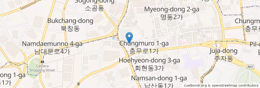 Mapa de ubicacion de Tom n Toms Coffee en Güney Kore, Seul, 중구.