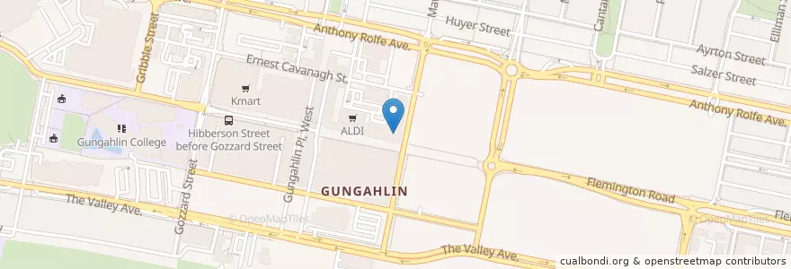 Mapa de ubicacion de Gungahlin Medical Centre en Avustralya, New South Wales, Australian Capital Territory, District Of Gungahlin.