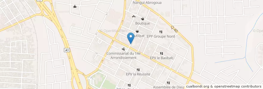 Mapa de ubicacion de Garbadrome en Costa D'Avorio, Abidjan, Abobo.