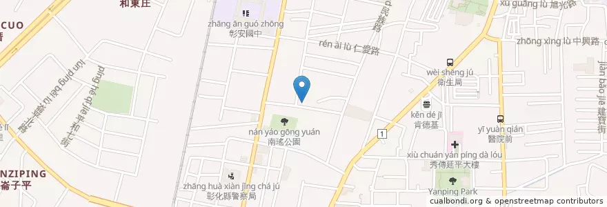 Mapa de ubicacion de 全國理容酒店 en Taiwan, 臺灣省, Changhua, 彰化市.