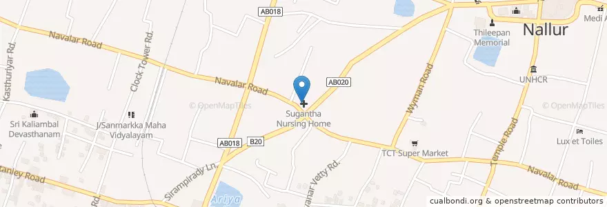 Mapa de ubicacion de Sugantha Nursing Home en Sri Lanka, Northern Province, Jaffna District.