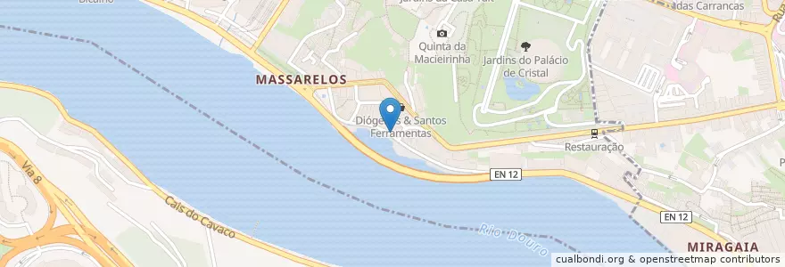 Mapa de ubicacion de Bazaar en Portekiz, Norte, Área Metropolitana Do Porto, Porto, Porto, Lordelo Do Ouro E Massarelos.