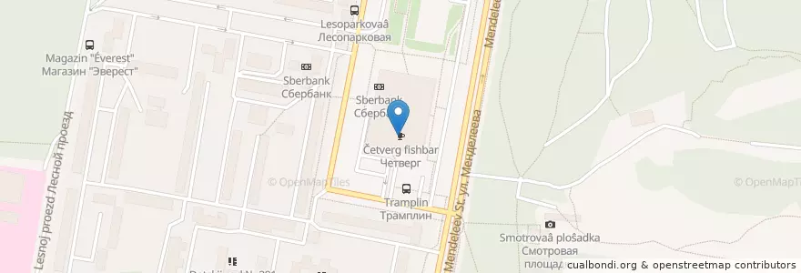 Mapa de ubicacion de Четверг fishbar en روسيا, Приволжский Федеральный Округ, باشقورستان, Городской Округ Уфа.