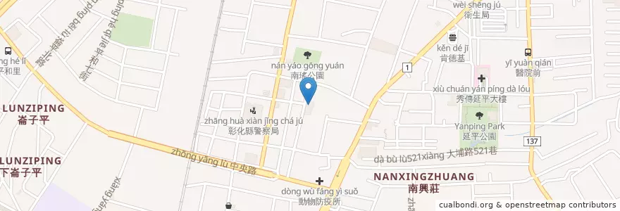 Mapa de ubicacion de 千葉火鍋 en Тайвань, Тайвань, Чжанхуа, Чжанхуа.
