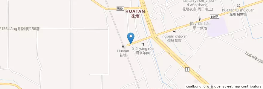 Mapa de ubicacion de 東山鴨頭 en 臺灣, 臺灣省, 彰化縣, 花壇鄉.