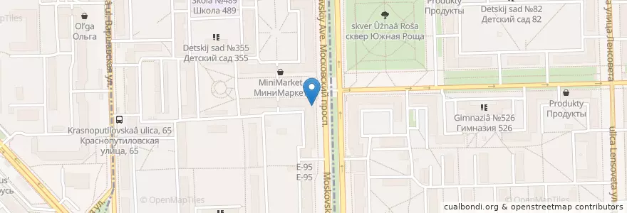 Mapa de ubicacion de Норма en Russie, District Fédéral Du Nord-Ouest, Oblast De Léningrad, Saint-Pétersbourg, Московский Район, Округ Пулковский Меридиан.