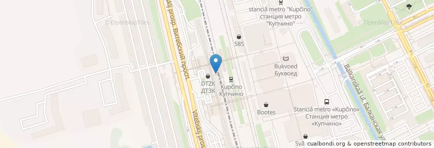 Mapa de ubicacion de Славия en Russie, District Fédéral Du Nord-Ouest, Oblast De Léningrad, Saint-Pétersbourg, Московский Район, Округ Гагаринское.