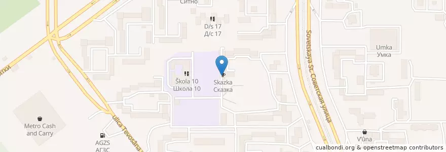 Mapa de ubicacion de Сказка en Russland, Föderationskreis Ural, Oblast Tscheljabinsk, Магнитогорский Городской Округ.