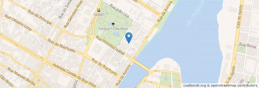 Mapa de ubicacion de Bicicletário Alepe en 巴西, 东北部, 伯南布哥, Região Geográgica Imediata Do Recife, Região Geográfica Intermediária Do Recife, Região Metropolitana Do Recife, 累西腓.