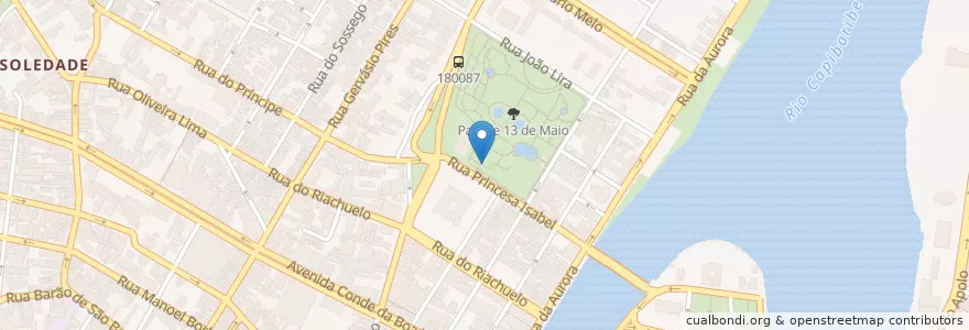 Mapa de ubicacion de Bicicletário Parque 13 de Maio en 巴西, 东北部, 伯南布哥, Região Geográgica Imediata Do Recife, Região Geográfica Intermediária Do Recife, Região Metropolitana Do Recife, 累西腓.