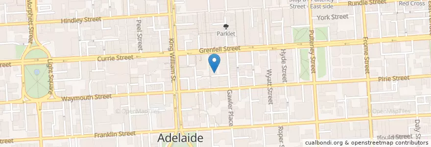 Mapa de ubicacion de Handsome Duchess en Austrália, Austrália Meridional, Adelaide, Adelaide City Council.