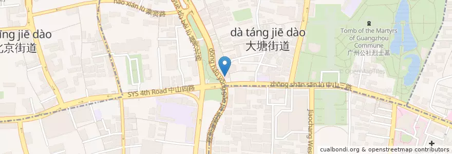 Mapa de ubicacion de 英德宾馆 en 中国, 广东省, 广州市, 越秀区, 大塘街道.