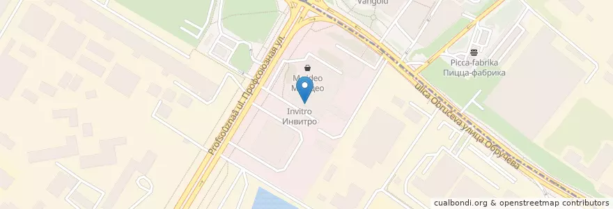 Mapa de ubicacion de Инвитро en Rússia, Distrito Federal Central, Москва, Юго-Западный Административный Округ, Район Коньково.