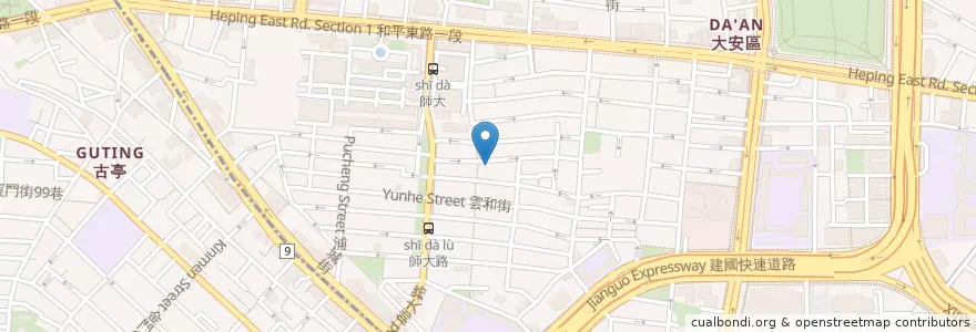 Mapa de ubicacion de 雲泰小鎮 en Taiwan, New Taipei, Taipei, Da'an District.