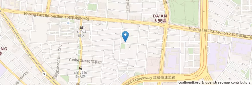 Mapa de ubicacion de 亞米廚房 en Taiwán, Nuevo Taipéi, Taipéi, 大安區.