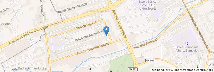 Mapa de ubicacion de Madame Samovar en ポルトガル, ノルテ, Braga, Cávado, Braga, São José De São Lázaro E São João Do Souto.