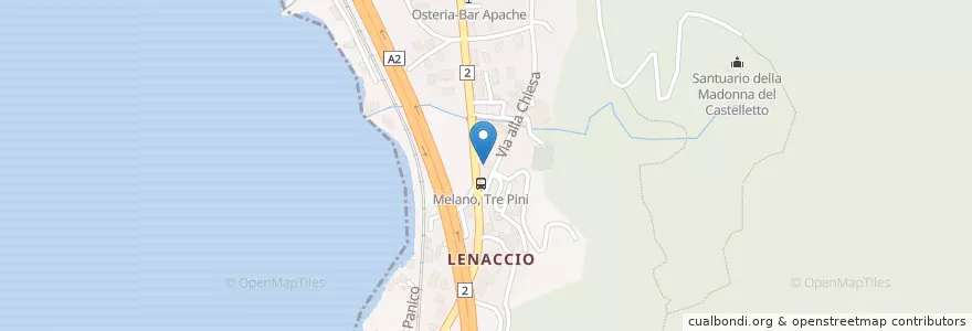 Mapa de ubicacion de Ristorante Grill Navajo en Schweiz, Tessin, Bezirk Lugano, Circolo Del Ceresio, Melano.