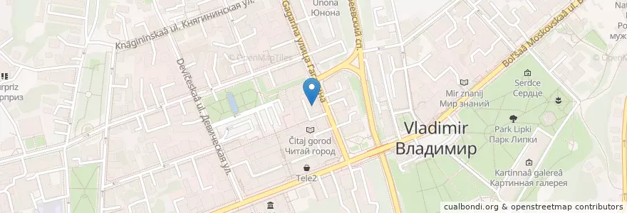 Mapa de ubicacion de Куртош кофе en Rusland, Centraal Federaal District, Владимирская Область, Городской Округ Владимир.