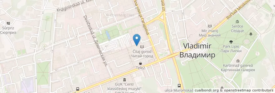 Mapa de ubicacion de Кино 9D en Russia, Distretto Federale Centrale, Владимирская Область, Городской Округ Владимир.