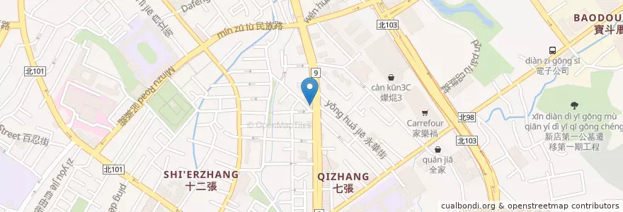 Mapa de ubicacion de 兆豐國際商業銀行 en Тайвань, Новый Тайбэй, 新店區.