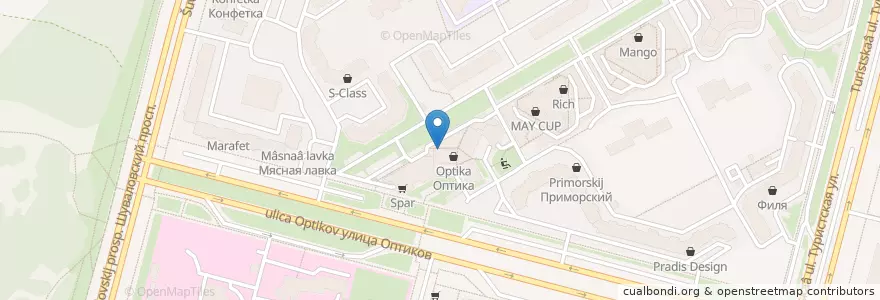 Mapa de ubicacion de Sushi Love en Rusland, Северо-Западный Федеральный Округ, Oblast Leningrad, Sint-Petersburg, Приморский Район, Округ № 65.