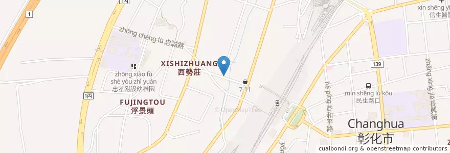 Mapa de ubicacion de 海明園快炒店 en Taïwan, Province De Taïwan, Comté De Changhua, Changhua.