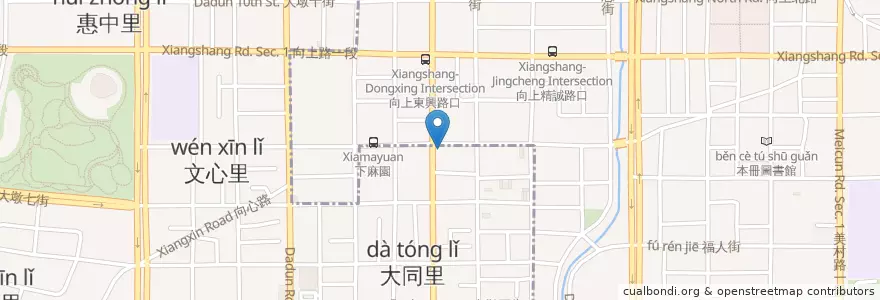 Mapa de ubicacion de 正忠排骨飯 en Taiwán, Taichung, 南屯區.