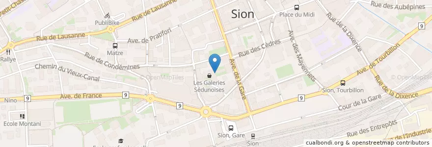 Mapa de ubicacion de Couleur Café en Svizzera, Vallese, Sion, Sion.