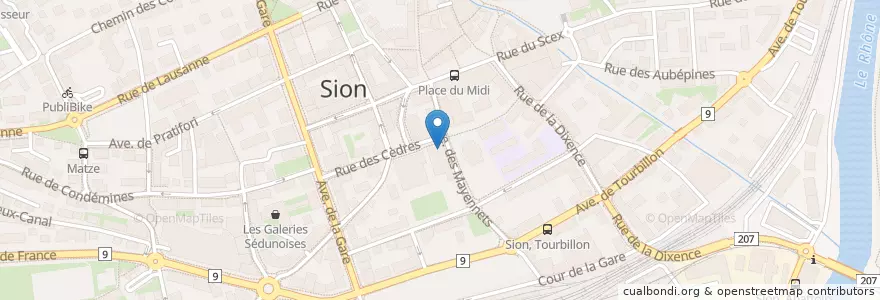 Mapa de ubicacion de Le Capitole en سويسرا, Valais/Wallis, Sion, Sion.