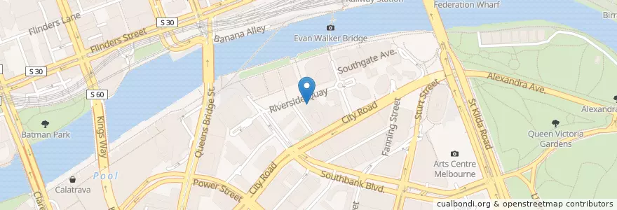 Mapa de ubicacion de Belgian Beer Cafe en Australië, Victoria, City Of Melbourne.