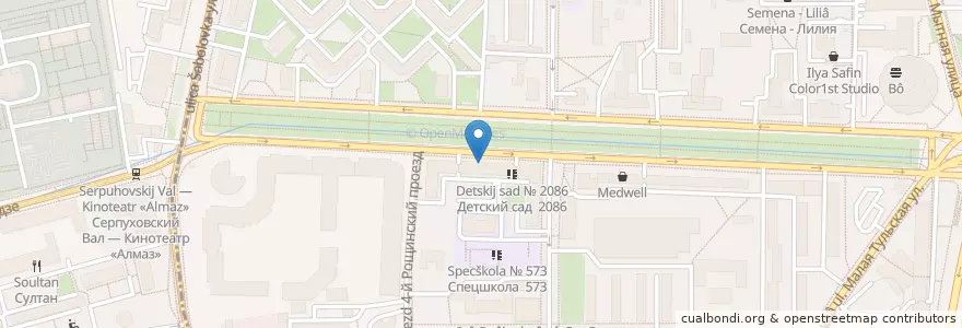 Mapa de ubicacion de Ресторанчик Фрау Шнапсбир en Russia, Central Federal District, Moscow, Southern Administrative Okrug, Danilovsky District.