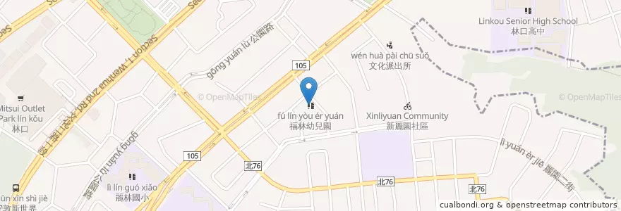 Mapa de ubicacion de 福林幼兒園 en Taiwan, Nuova Taipei, Distretto Di Linkou.