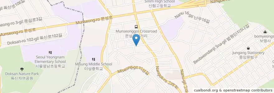 Mapa de ubicacion de 미성동 en Südkorea, Seoul, 관악구, 미성동.