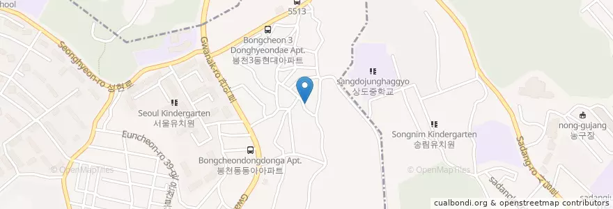Mapa de ubicacion de 청림동 en 韩国/南韓, 首尔, 冠岳區, 청림동.