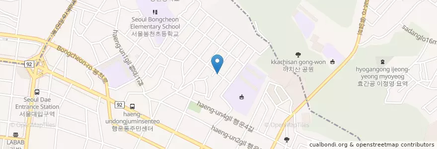 Mapa de ubicacion de 행운동 en Corea Del Sud, Seul, 관악구, 행운동.