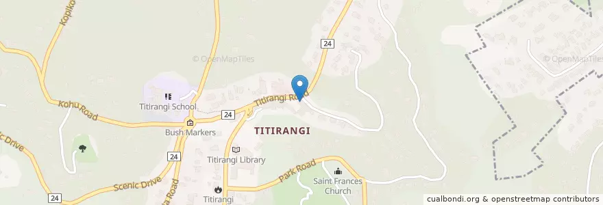 Mapa de ubicacion de Thai Chefs Restaurant en Nouvelle-Zélande, Auckland, Waitākere Ranges.