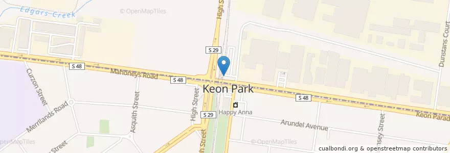 Mapa de ubicacion de Keon Park railway station en Australië, Victoria, City Of Whittlesea.