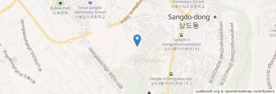 Mapa de ubicacion de 상도4동 en Coreia Do Sul, Seul, 동작구, 상도4동.