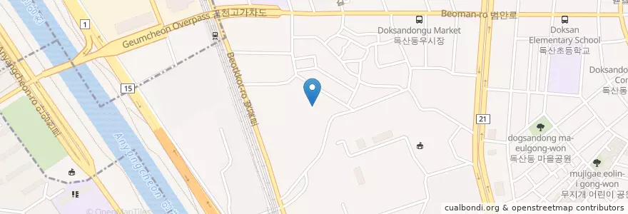 Mapa de ubicacion de 독산1동 en 韩国/南韓, 首尔, 衿川區, 독산1동.